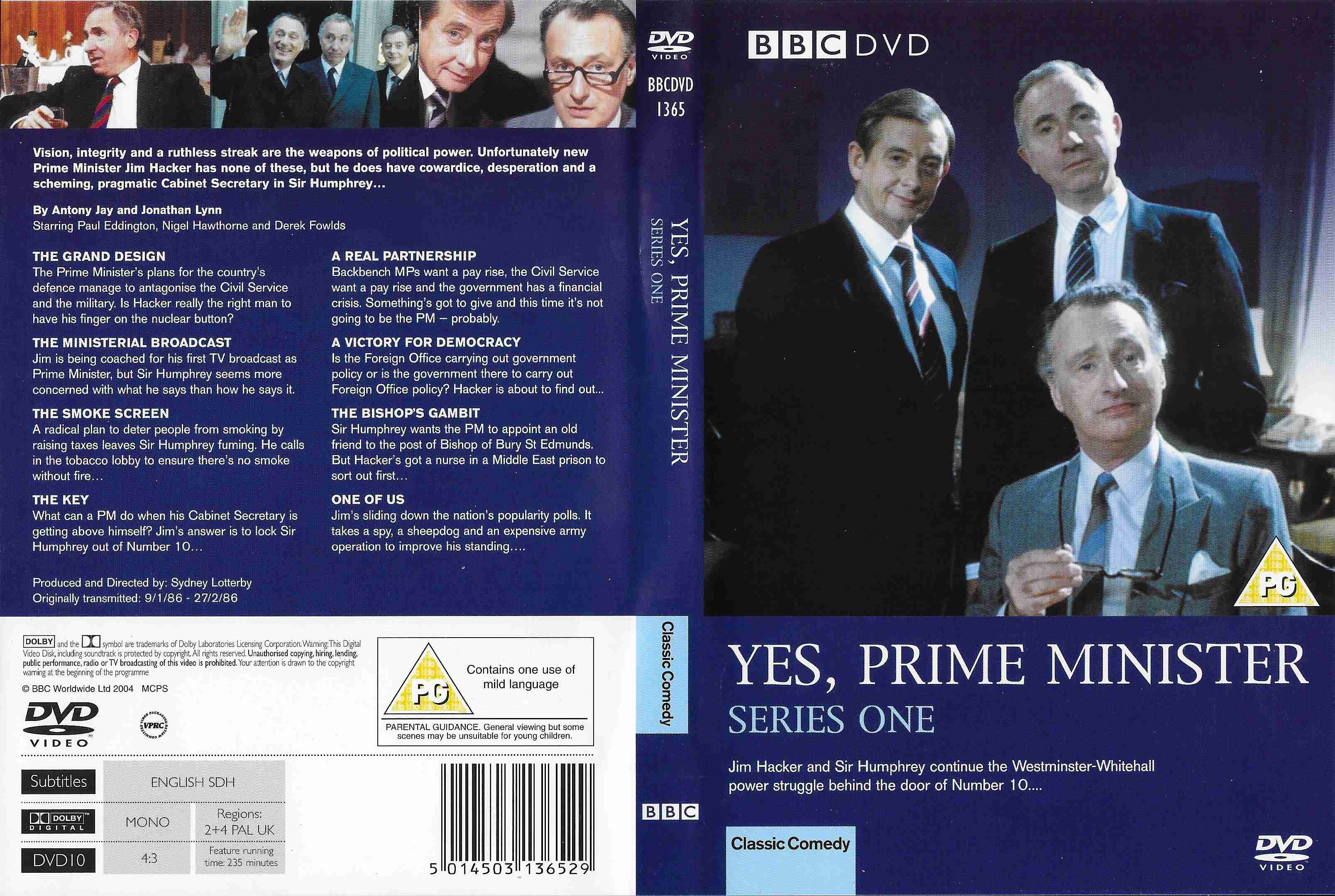 Picture of BBCDVD 1365 Yes, Prime Minister - Series One by artist Antony Jay / Jonathan Lynn from the BBC records and Tapes library